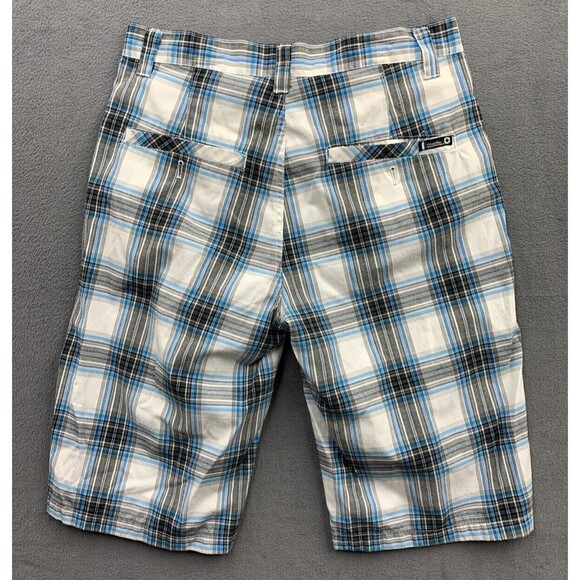Southpole Bermuda Shorts Mens Size 34X13 Blue Black White Checked Slash Pockets - Picture 3 of 15